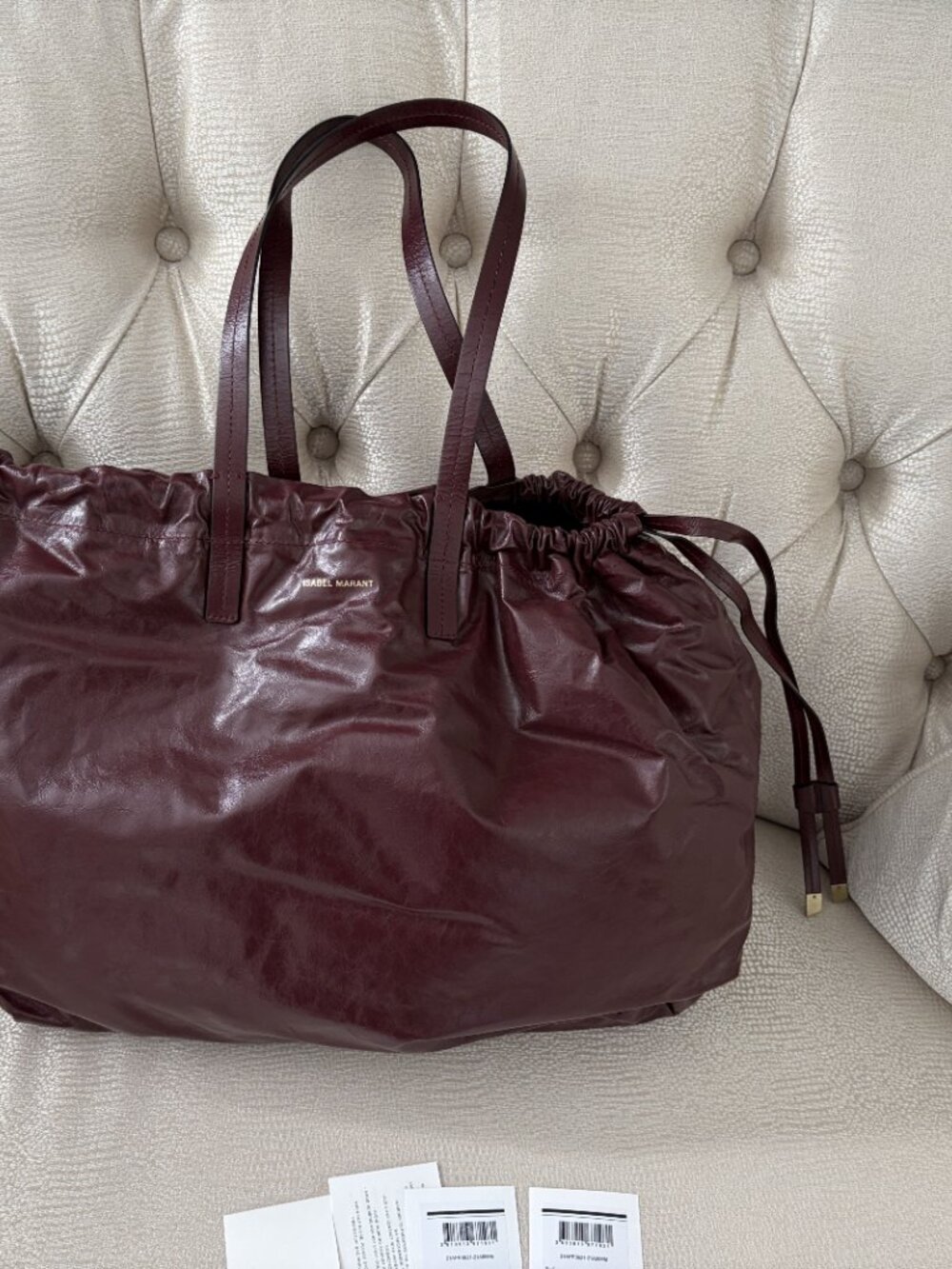 Isabel Marant Bag Porte Epaule Chagaar Bag, Burgundy, NWT - Picture 3 of 9